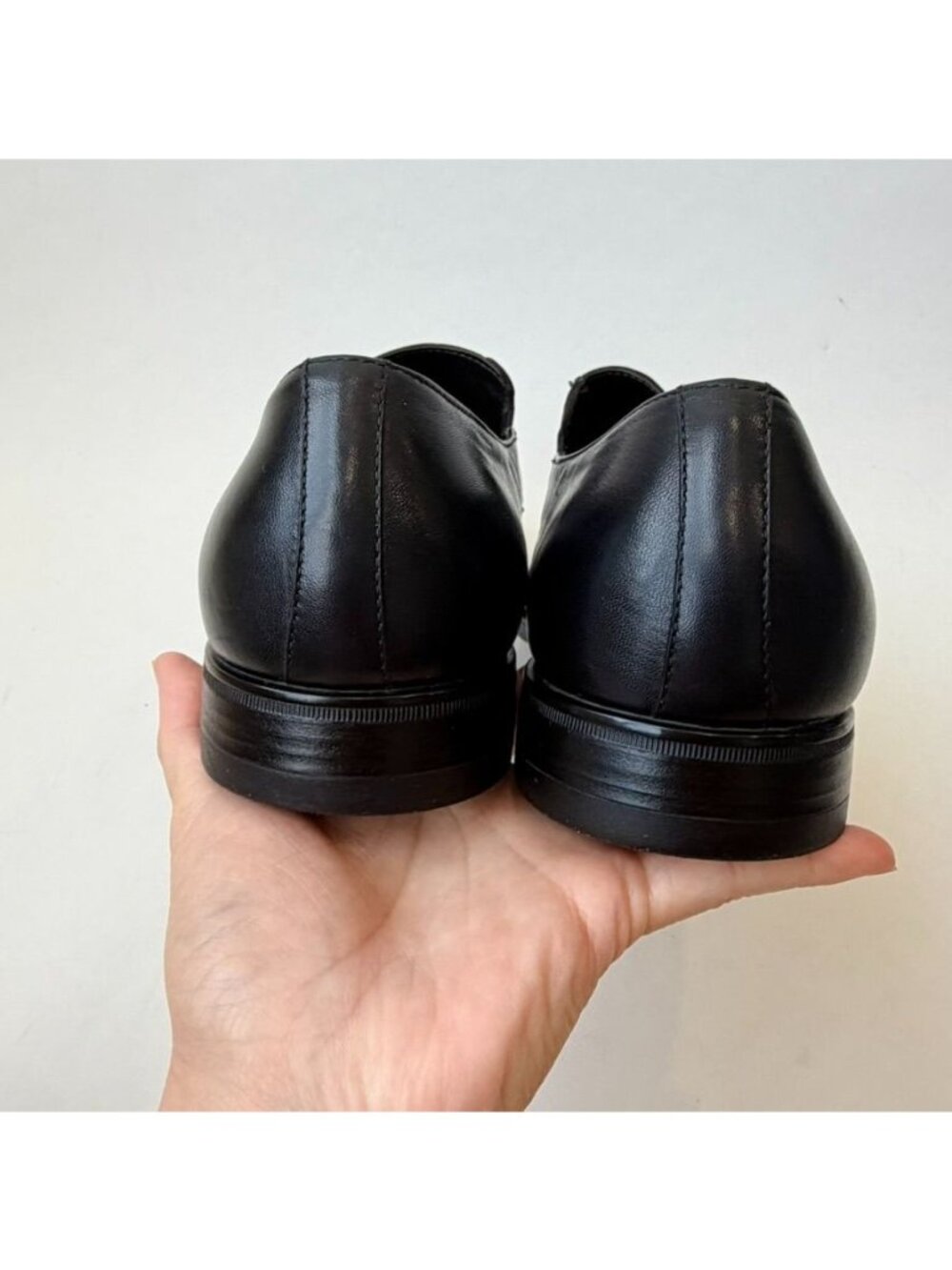 Santoni Leather Slip-On Dress Loafers Men's Size 10D Black Made In Italy - Picture 4 of 10